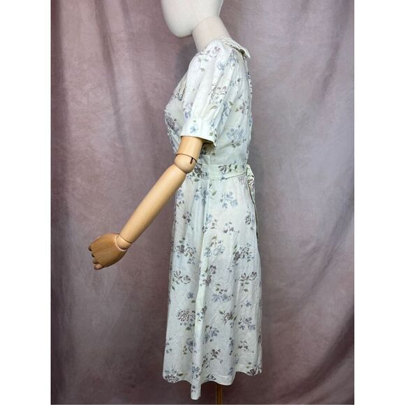 Vintage 90s does 1940s Floral Dress Size Small - Picture 3 of 6